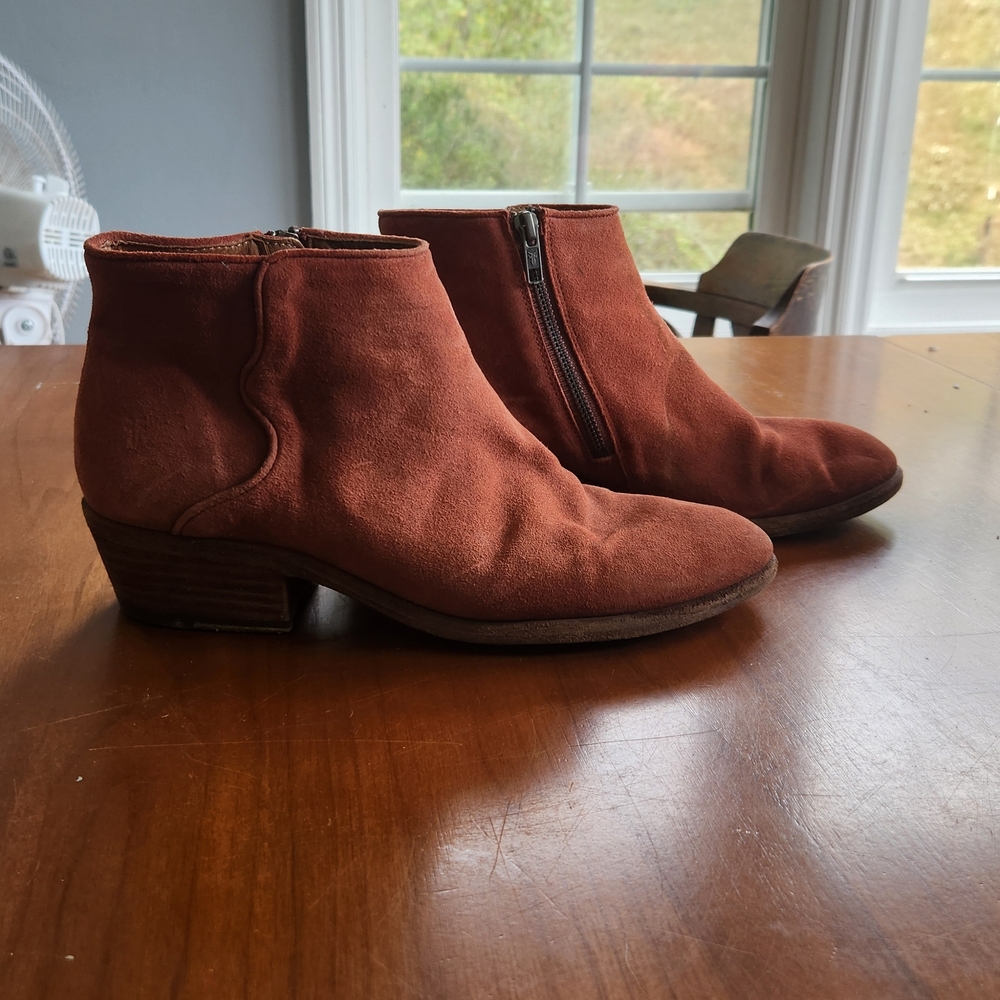 Frye Rust Suede Ankle Boots